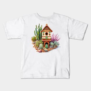 Watercolor New Mexico style Birdhouse Kids T-Shirt